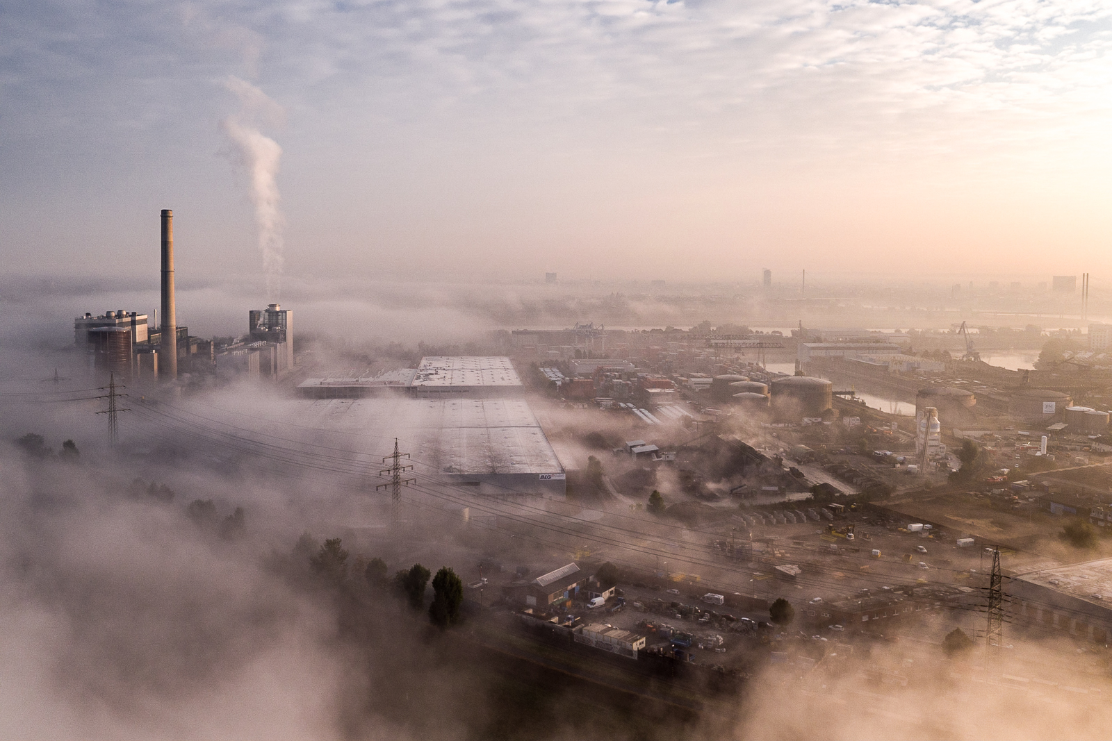 Luftaufnahme eines Industrieparks